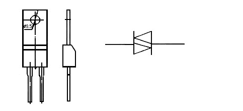  雙向電壓開(kāi)關(guān)二極管外形圖及電路圖形符號(hào)