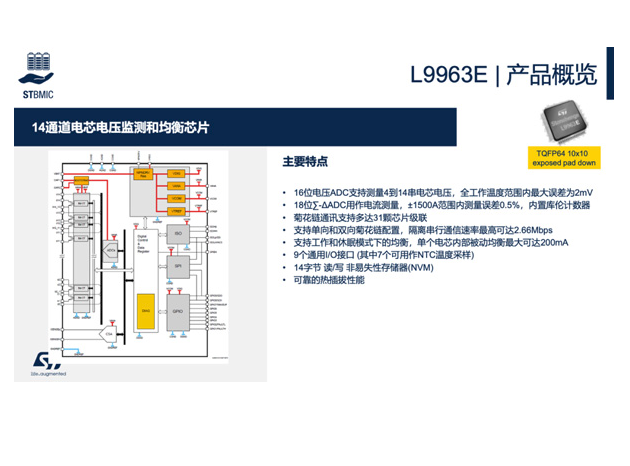 ST意法半導(dǎo)體推出L9963E電池監(jiān)測/均衡A