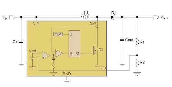 升壓轉(zhuǎn)換器基本電路示意圖