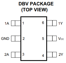 SN74LVC2G17DBVR引腳圖