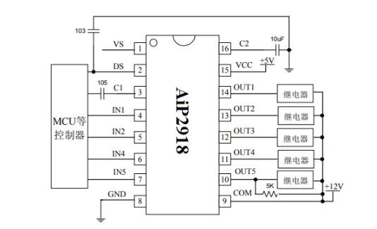 AiP2918典型應(yīng)用圖