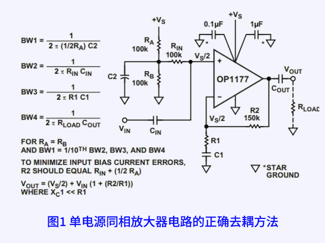 單電源運(yùn)算放大器電路的正確去耦方法